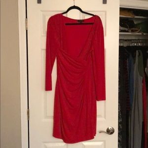Red faux wrap Tahiti dress